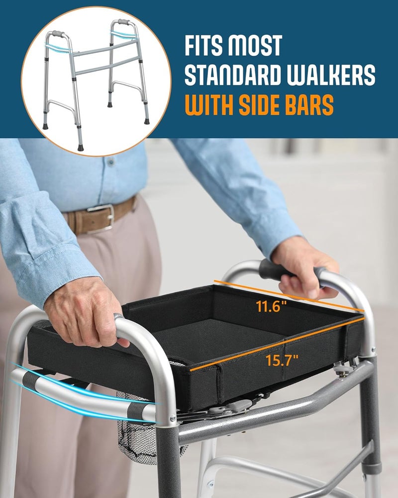 FANGSUN Walker Tray with Cup Holder, Lightweight Detachable Mobility and Walker Accessories Table for Senior, Rollator Tray for Rolling Folding Rollator, Easy Assembly - Image 5